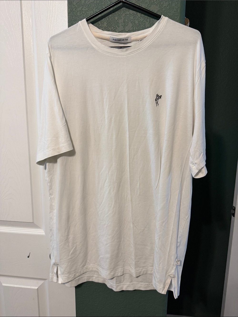 Ashworth White Short-Sleeve Tee with Small Chest Logo
